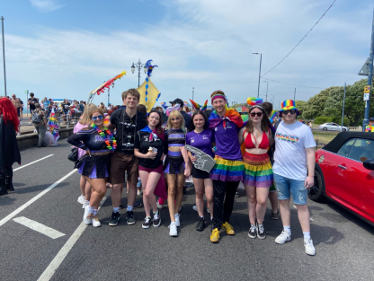 Students at Pride parade