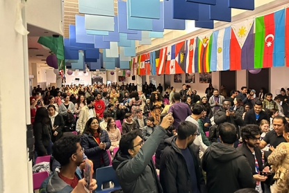 Crowd of students at Festival of Cultures