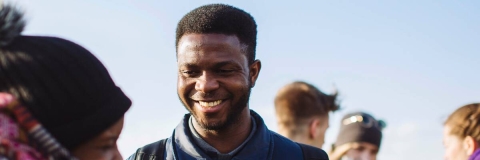 International student smiling