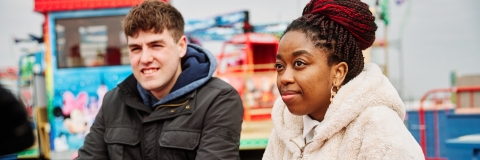 Students on the pier