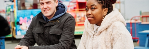 Students on the pier