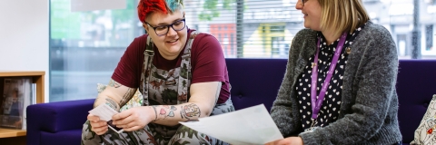 Student getting support