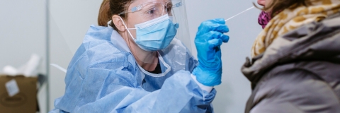 doctor tending to patient