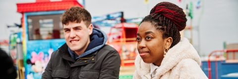 Students on the pier