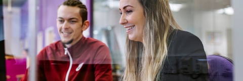 Student meeting with a careers adviser