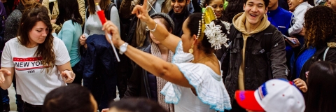 Students enjoying the University of Portsmouth Festival of Cultures