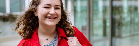 Female student smiling