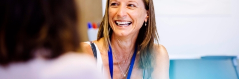 Smiling member of staff