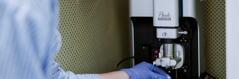 Student operating parts machinery in Technology Facilities