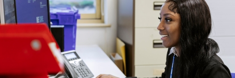 Person working at a Windows 11 computer