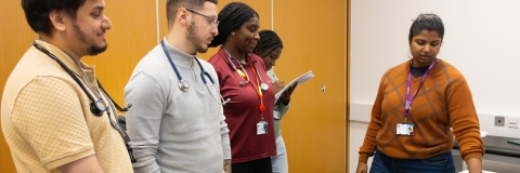 students learning