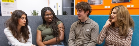 Students discussing the National Student Survey