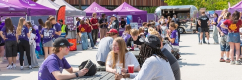 Students enjoying a social event at the University of Portsmouth