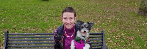 Harriet Dunbar-Morris and Toto the dog