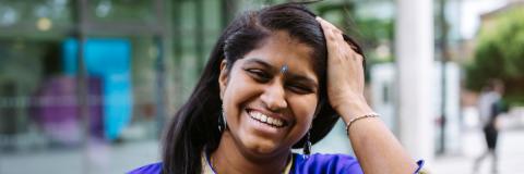 Smiling student starting their career