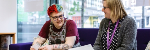 Student getting support