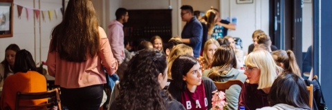 Group of young people talking