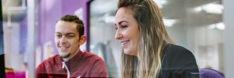 Student meeting with a careers adviser