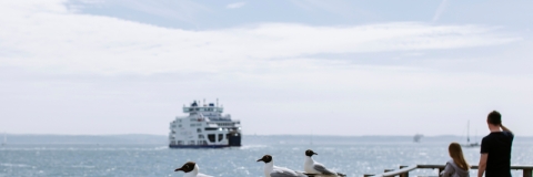 Ferry in the sea