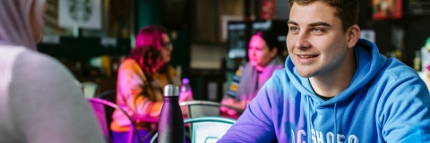 Students talking in the student union