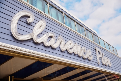 Close up of Clarence Pier Sign