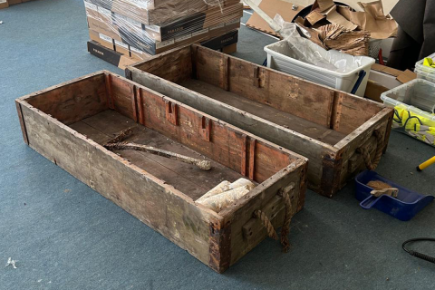 Historic ammunition crates