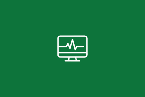 Monitor with heartbeat icon