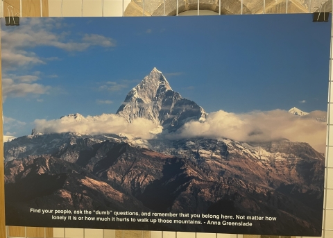 Poster by Anna Greenslade of a snow topped mountain