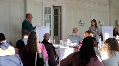 Staff members working on a group activity