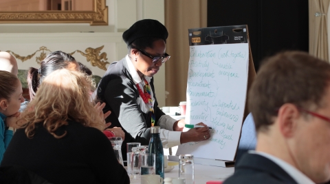 Staff members working on a group activity