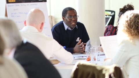 Staff members working on a group activity