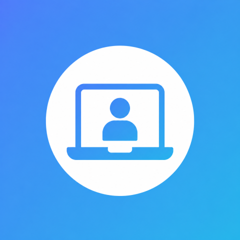 Laptop icon inside a circle