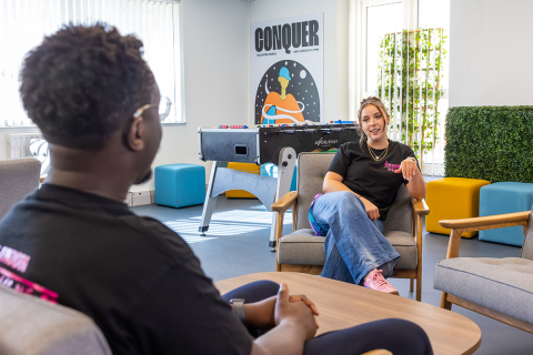 Students relaxing in the Common Room 