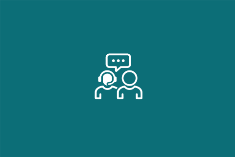 Support icon on teal background