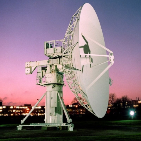 RAL Space Antenna at dusk