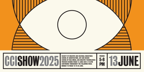 Logo of orange eye from grad show 2025