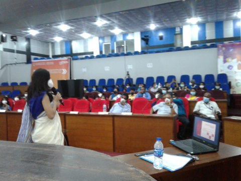 Thirsha delivering a session on Intellectual Disabilities at a seminar organised by the National Paralympic Committee of Sri Lanka. 