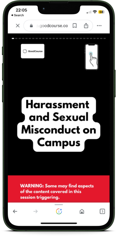 Micro-learning Harrassment and Sexual Misconduct iPhone mockup