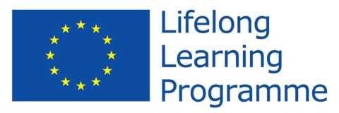 The EU flag next to blue text