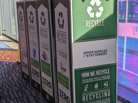 Image of green recycling point on campus