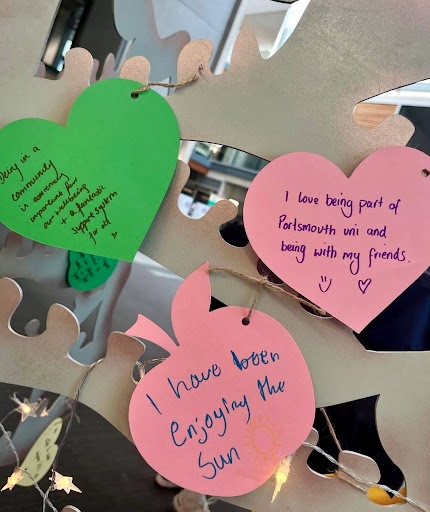 Mental Health Week post it notes showing supportive messages