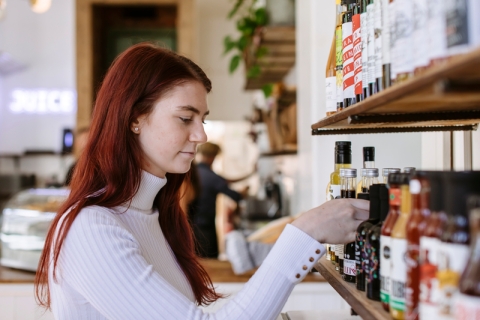 Student shopping in Southsea Deli
