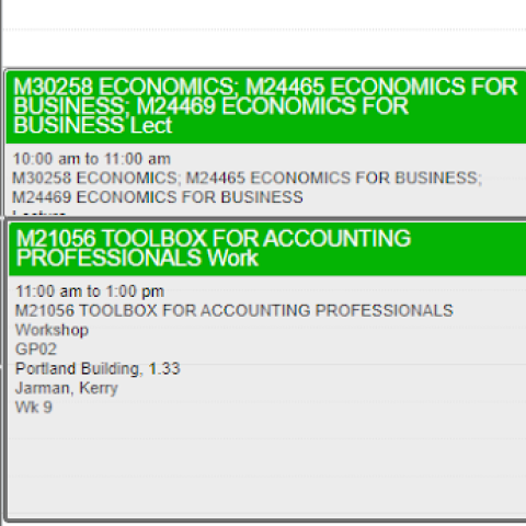 Understanding your timetable