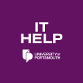 IT HELP sign with University of Portsmouth logo