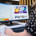person using a PC