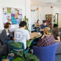 Students playing games
