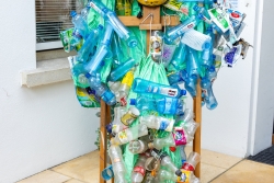 Statue made of plastic waste