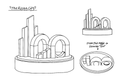 Initial sketch design of the Rising City award