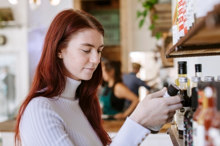 Student shopping in Southsea Deli