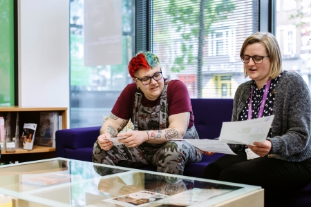 Student getting help at the Careers & Employability centre